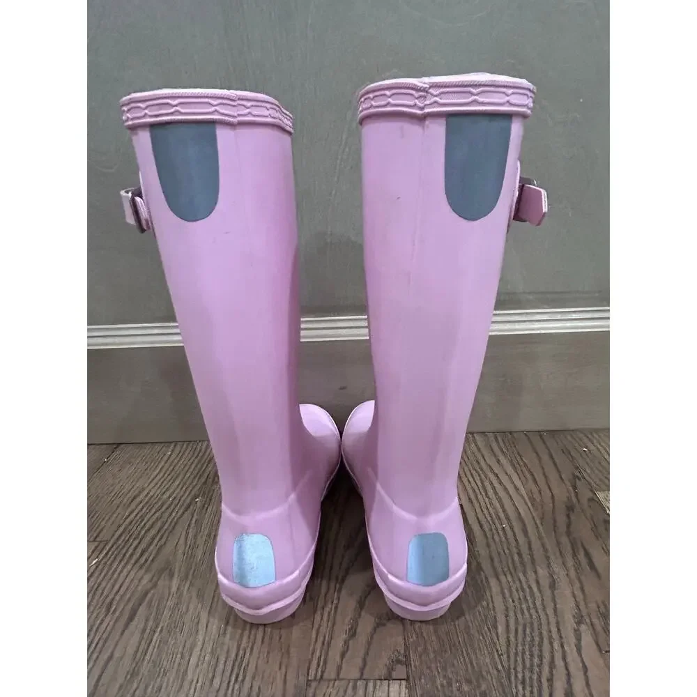 Hunter Pink Original Tall Rain Boots Girls Sz 2 Waterproof Wellies Barbie Preppy